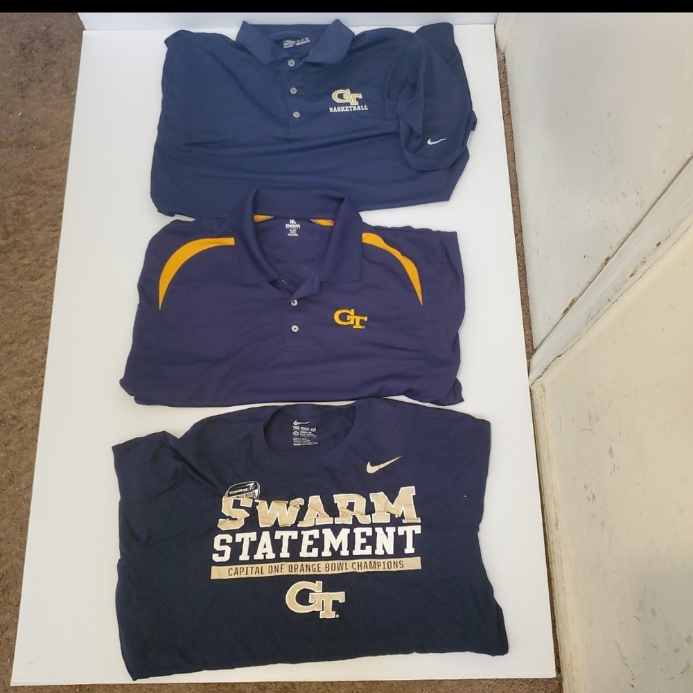 MENS LOTS OF 3 GA TEACH UNIVERSITY SPORTS WEAR POLO SHIRTS SIZE 2XL